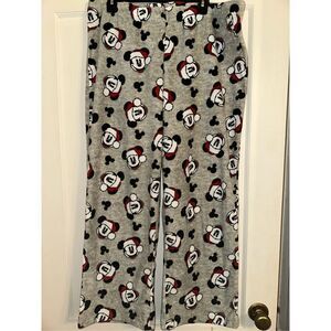 Disney Santa Mickey Mouse Size XXL Fleece Lounge Pajama Pants Christmas Bottoms